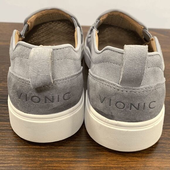 Vionic Kimmie Perf Slip On Supportive Sneaker Round To Suede Leather Gray 7M - Picture 8 of 9
